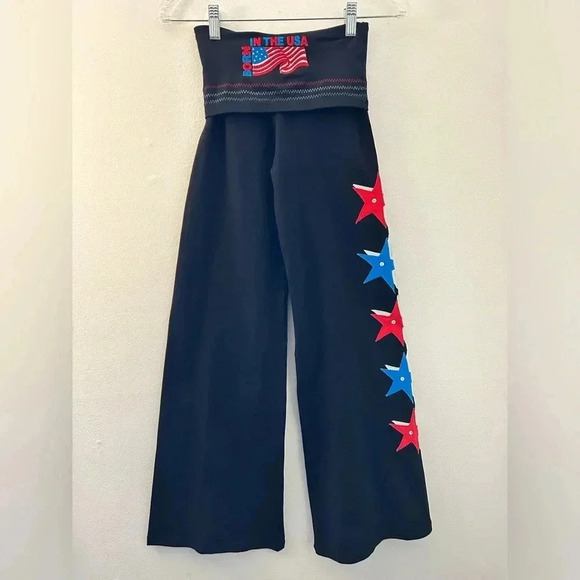 Margarita activewear Womens XS 1 Bell Bottom Knit Flare Pants Born In The USA - Picture 1 of 11